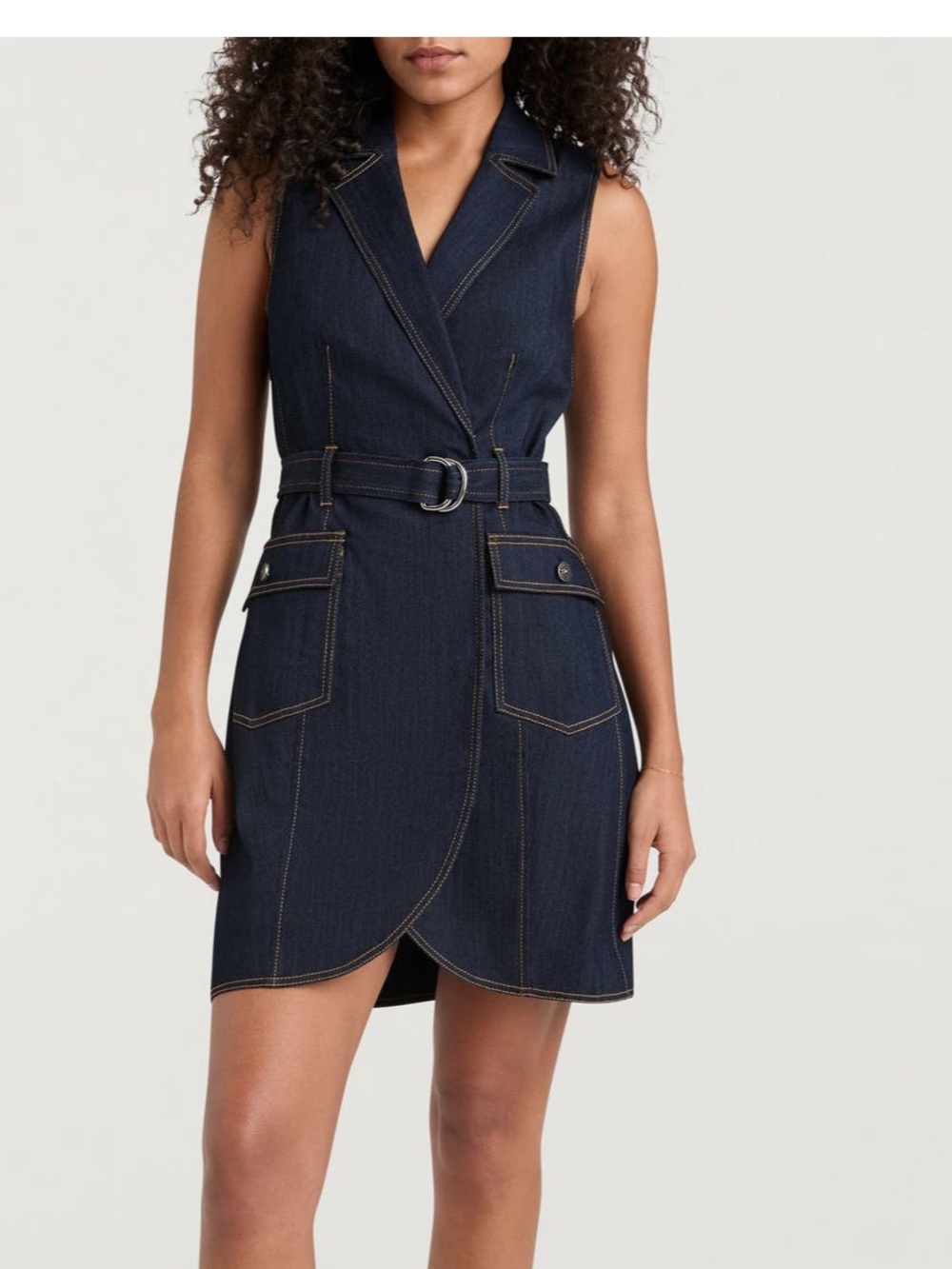 Cinq a Sept Jenessa sleeveless denim dress. Size 8
